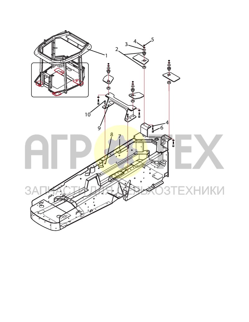 Чертеж Установка кабины (2CMH10)